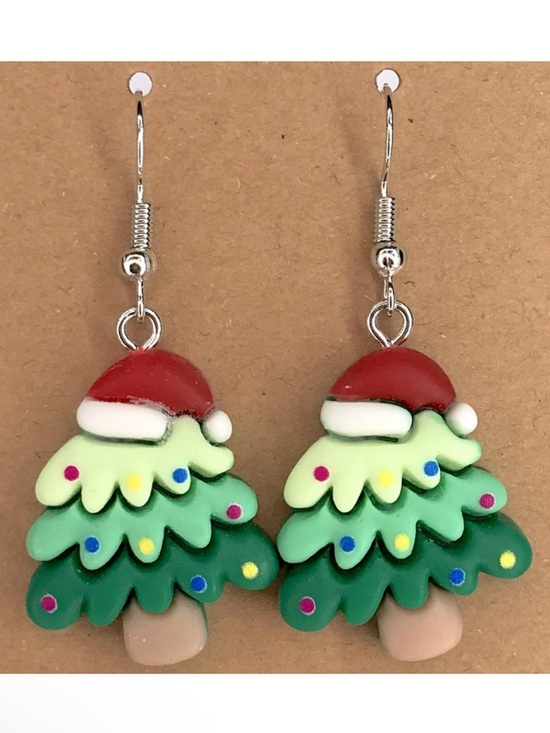 Fashion Jewelry Jewelry - *LAST ONE* Resin Festive Christmas Tree Earrings Fashion Jewelry